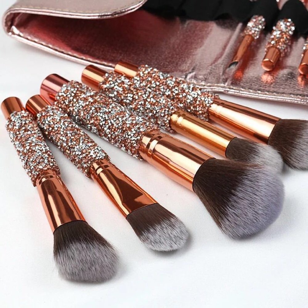 BRAND NEW - 10 pcs Bling  Makeup Brushes